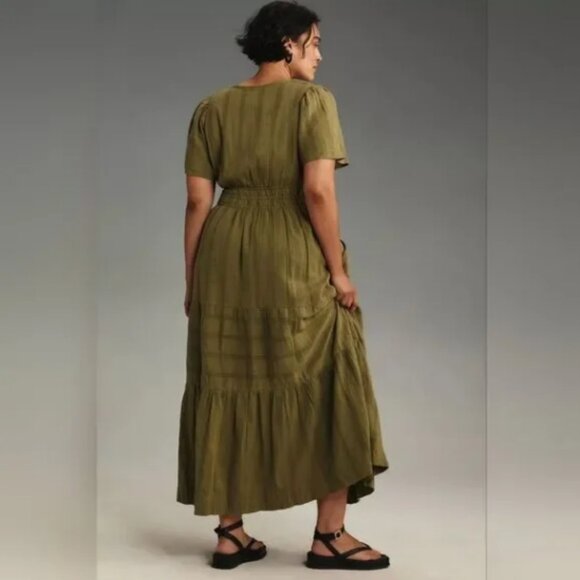 Anthropologie The Somerset Maxi Dress In Moss Petitie - Picture 7 of 14
